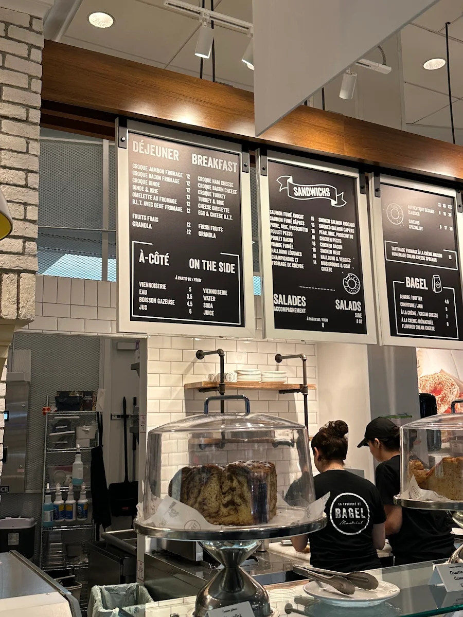 Menu, La Fabrique de Bagel de Montréal (YUL)