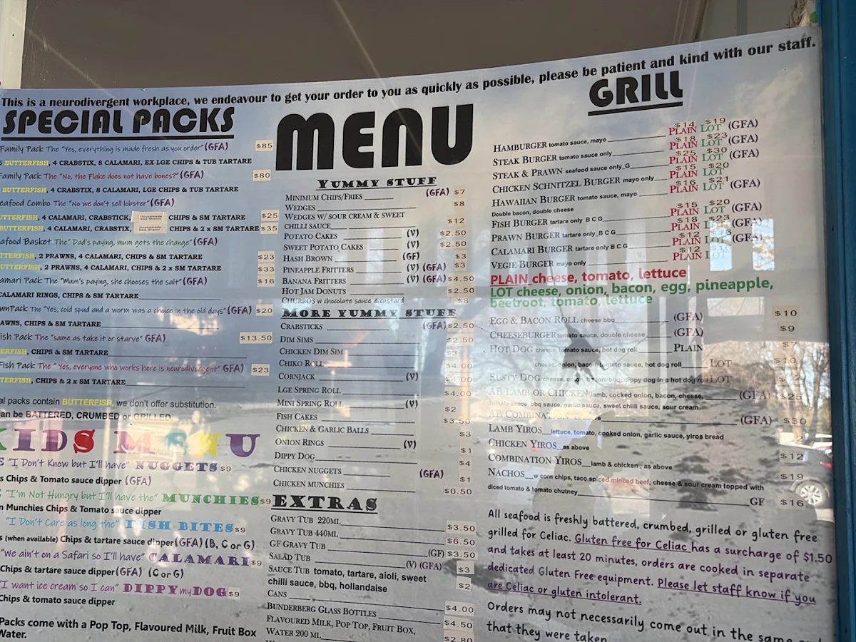 Menu, The Haven Kingston SE Seafood & Take-Away