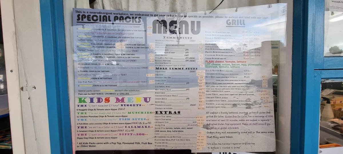 Menu, The Haven Kingston SE Seafood & Take-Away