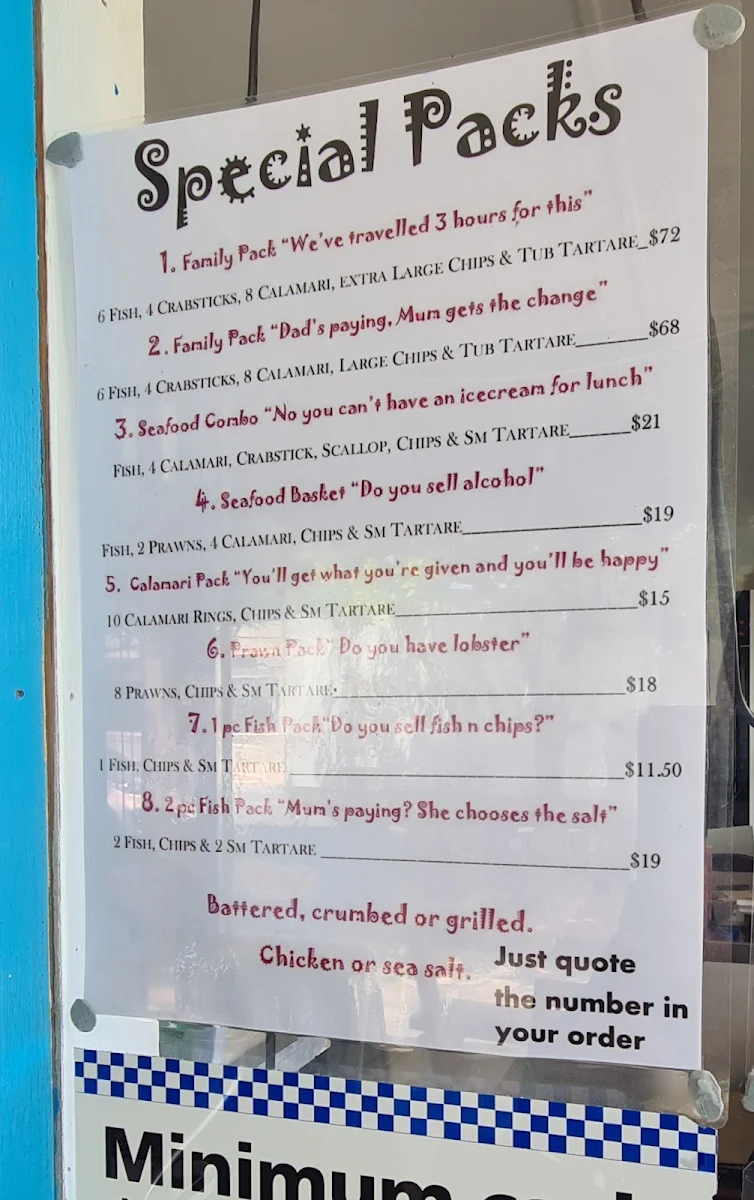 Menu, The Haven Kingston SE Seafood & Take-Away