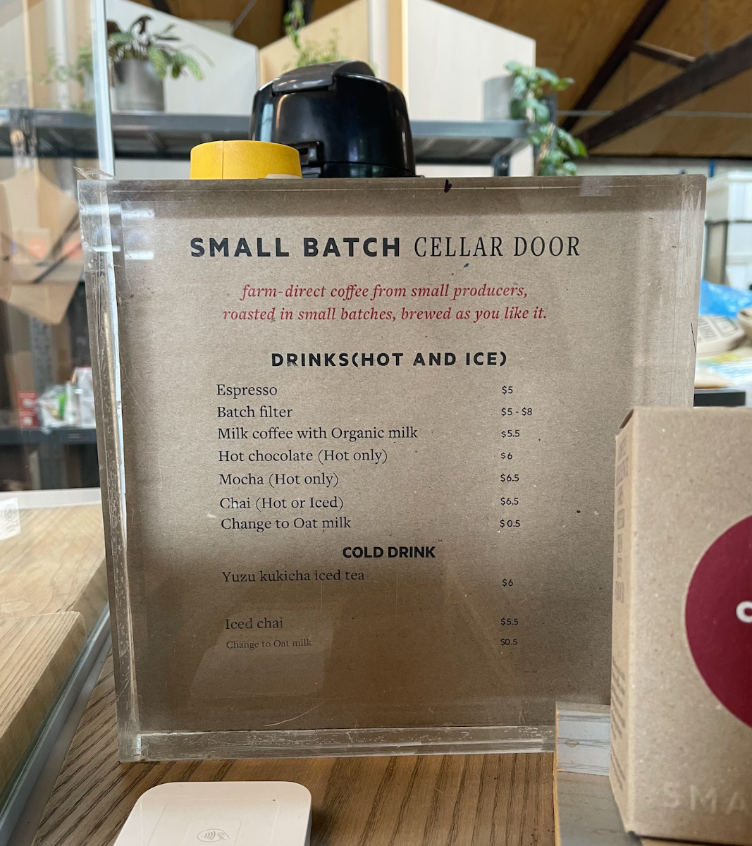 Menu, Small Batch Roasting Co.
