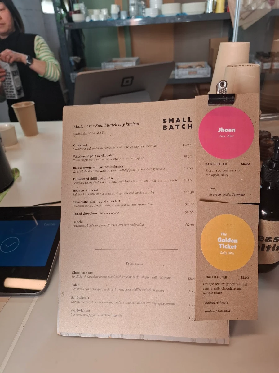 Menu, Small Batch Roasting Co.