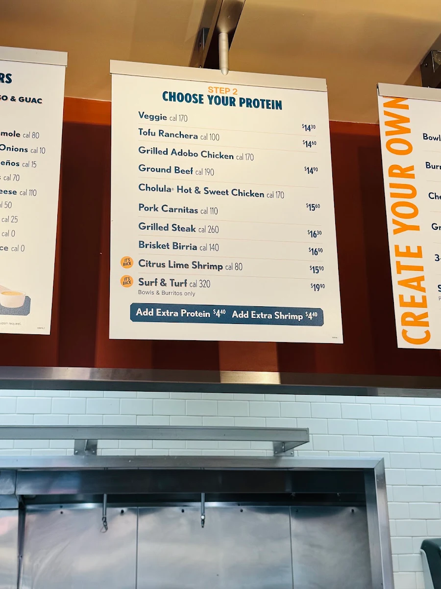 Menu, QDOBA Mexican Eats