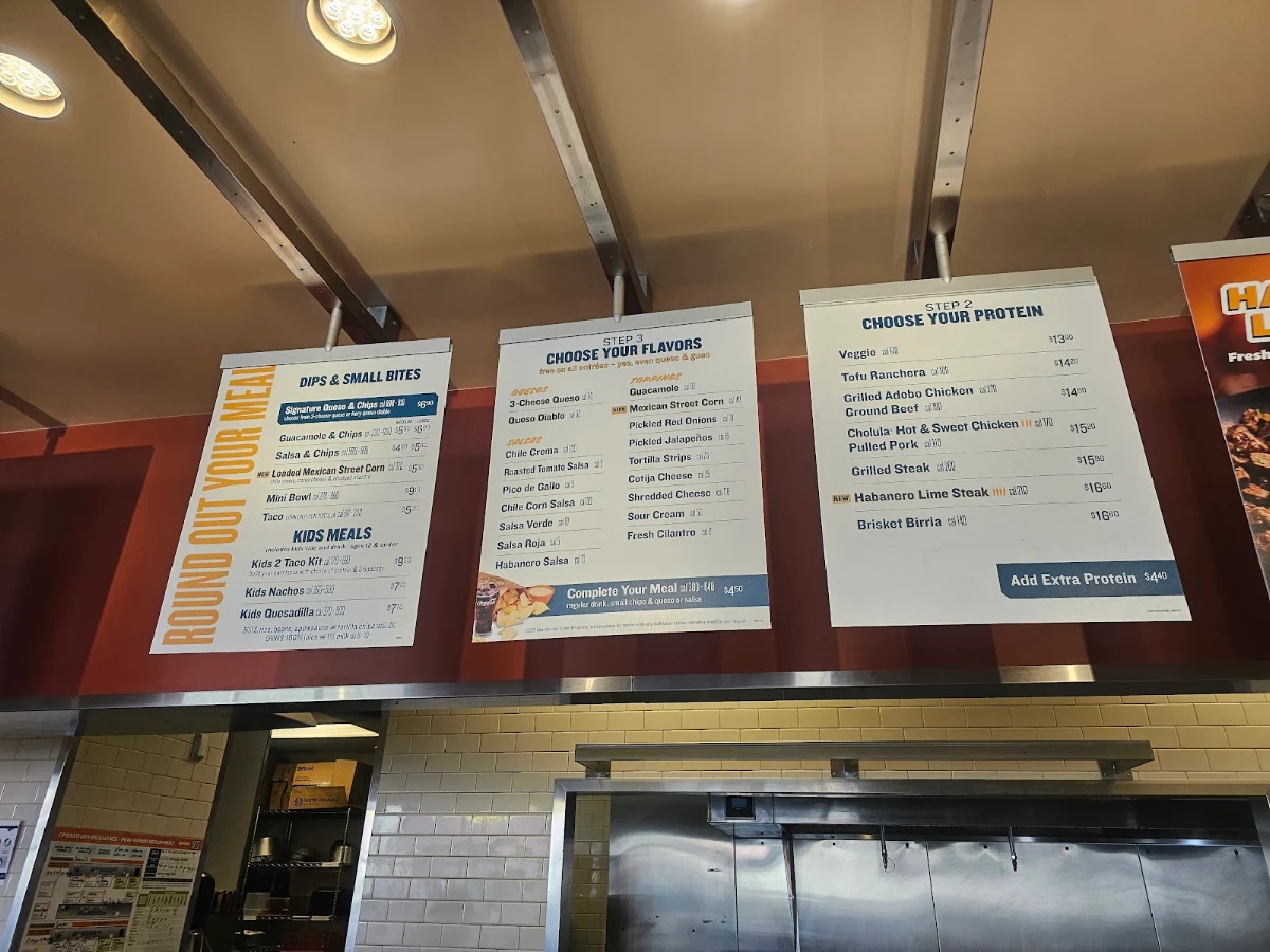 Menu, QDOBA Mexican Eats