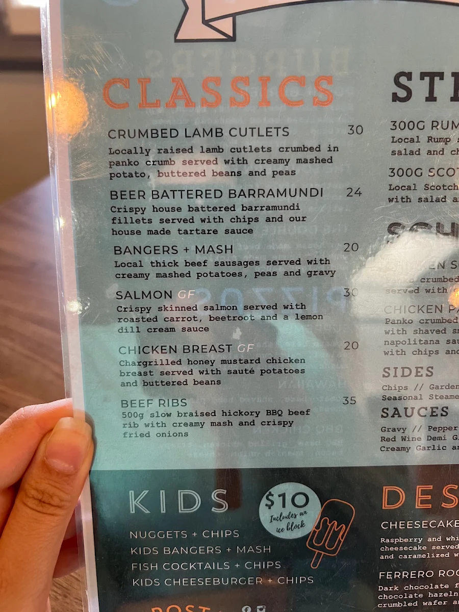 Menu, Hotel Dunedoo