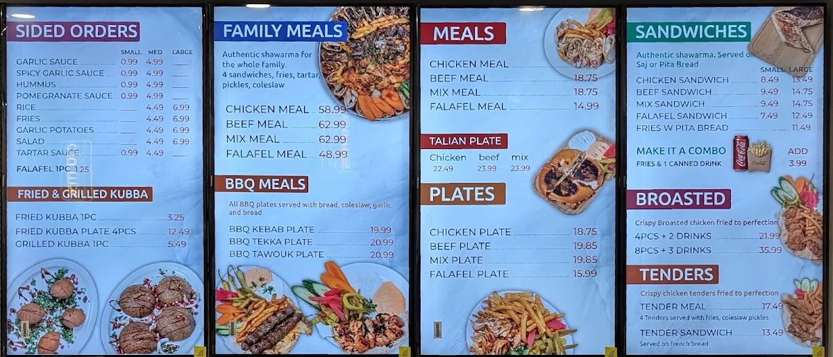 Menu, Oscar Shawarma