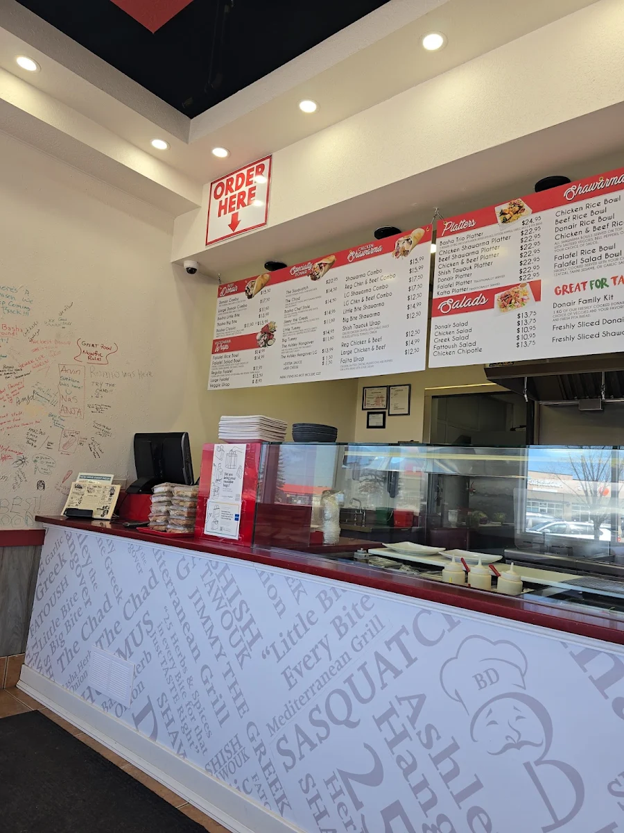 Menu, Basha Donair & Shawarma