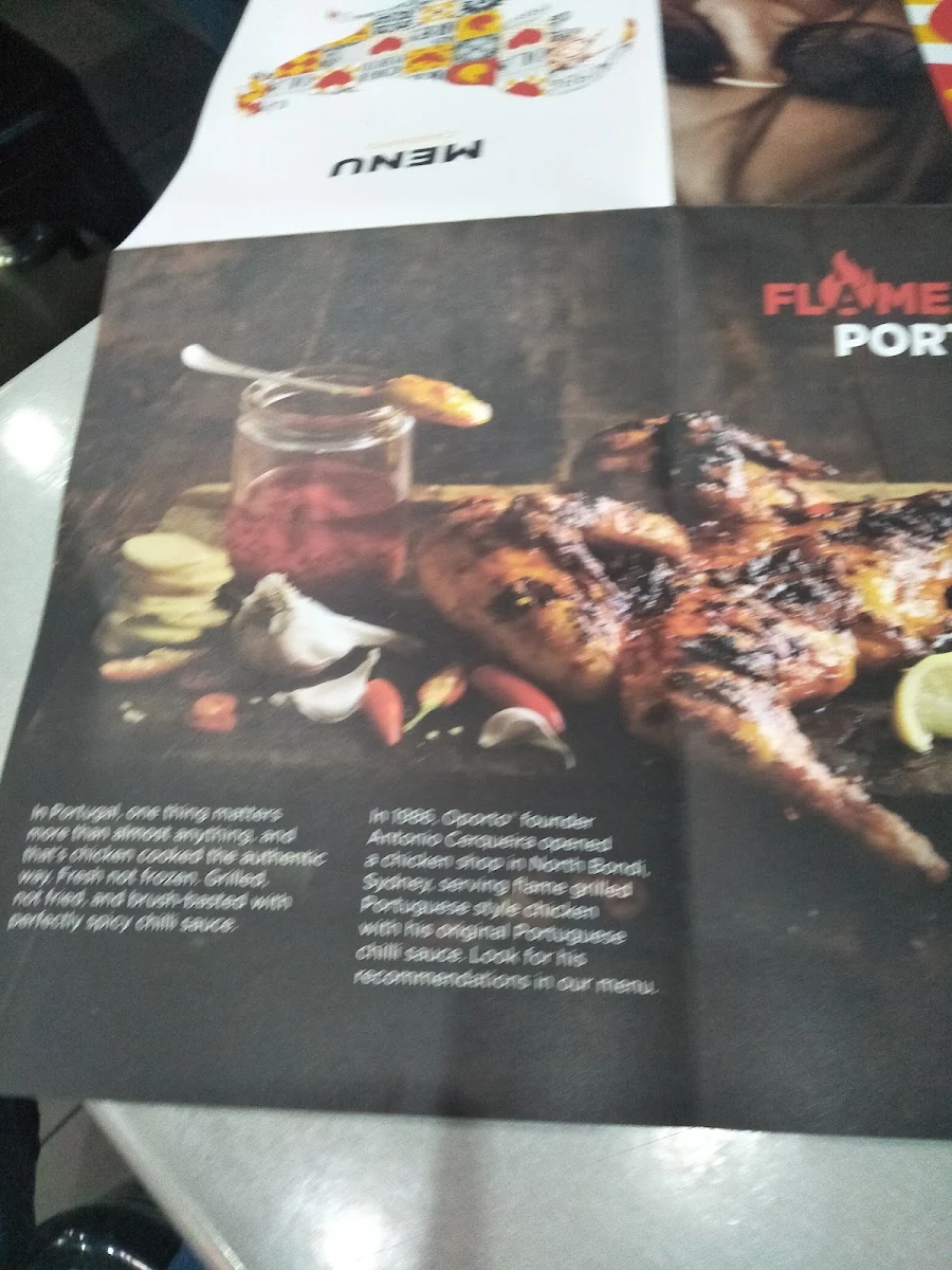 Menu, Oporto Tamworth Drivethru