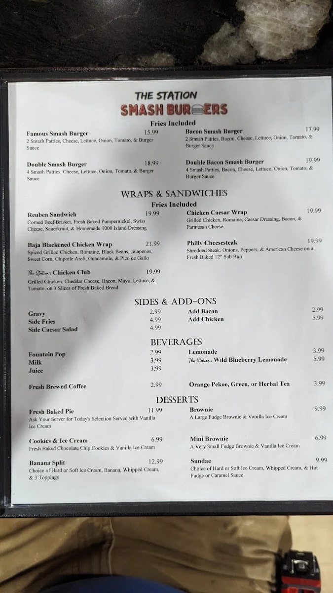 Menu, The Station