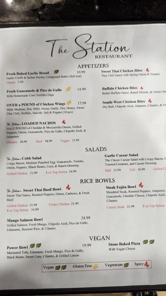 Menu, The Station