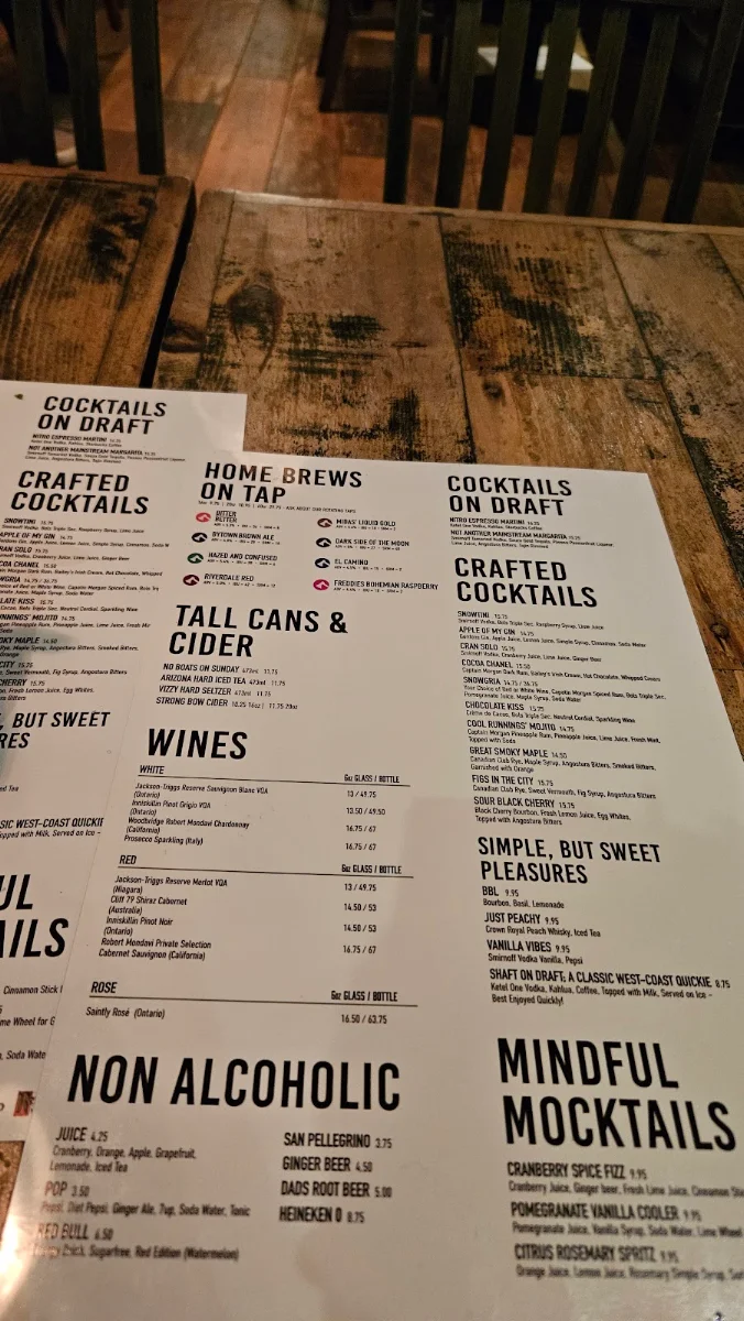 Menu, Lowertown Brewery, ByWard Market