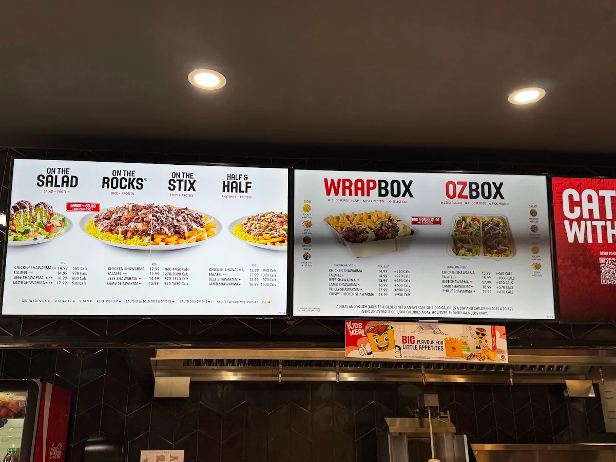 Menu, Osmow's Shawarma