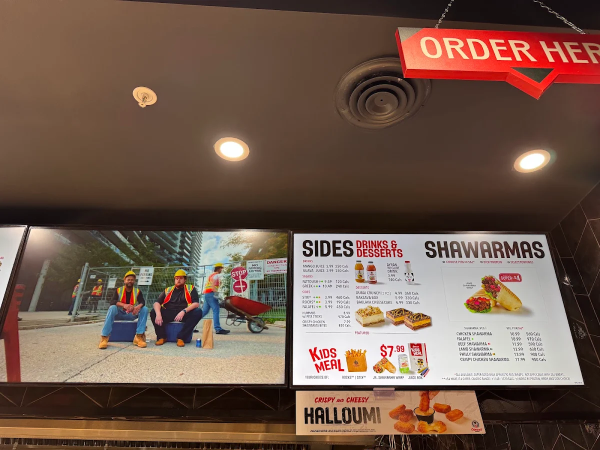 Menu, Osmow's Shawarma