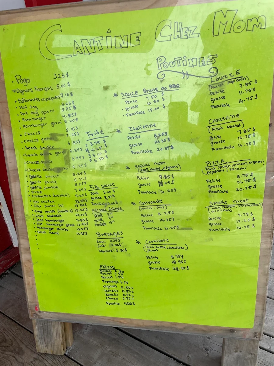 Menu, Cantine chez mom