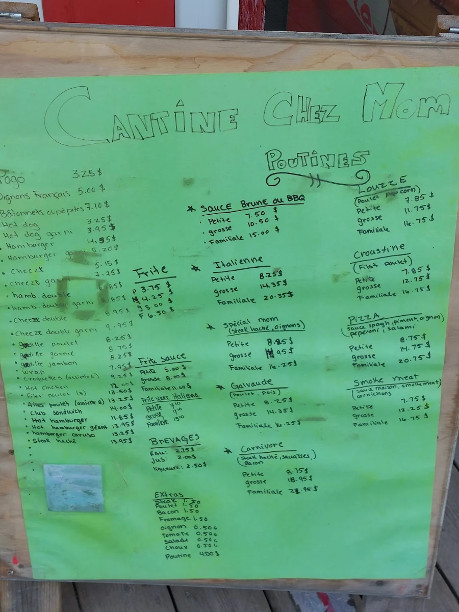 Menu, Cantine chez mom