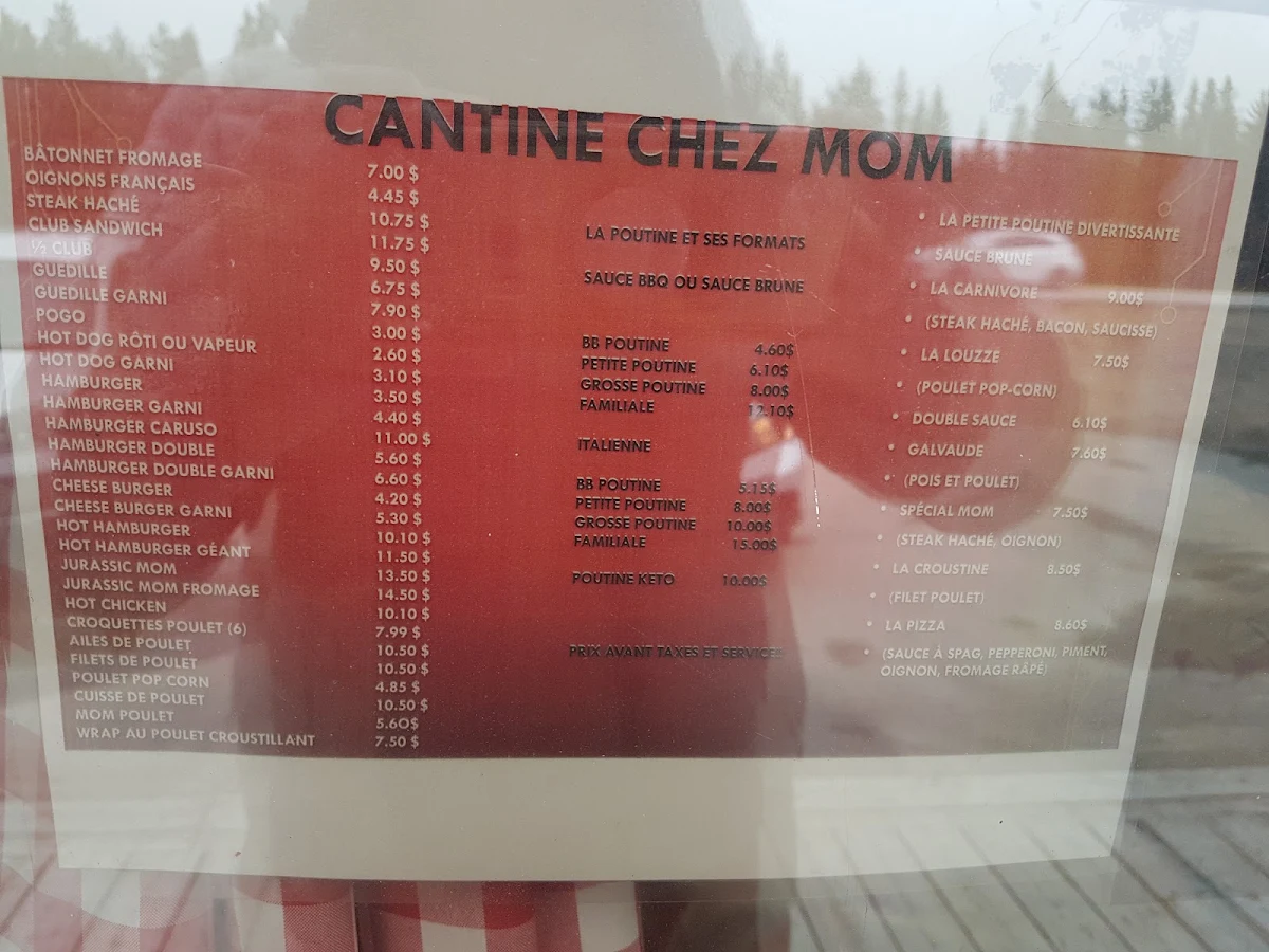 Menu, Cantine chez mom