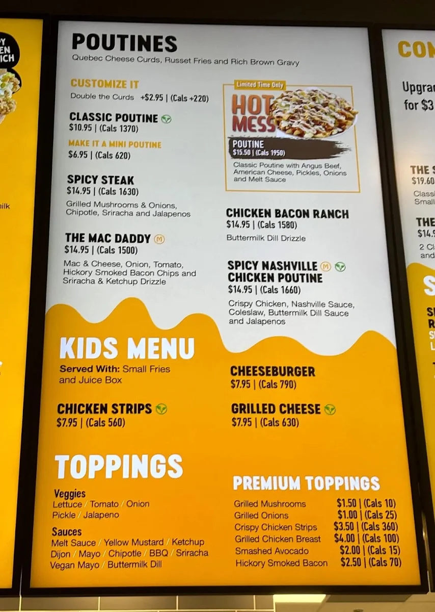 Menu, Meltwich Food Co