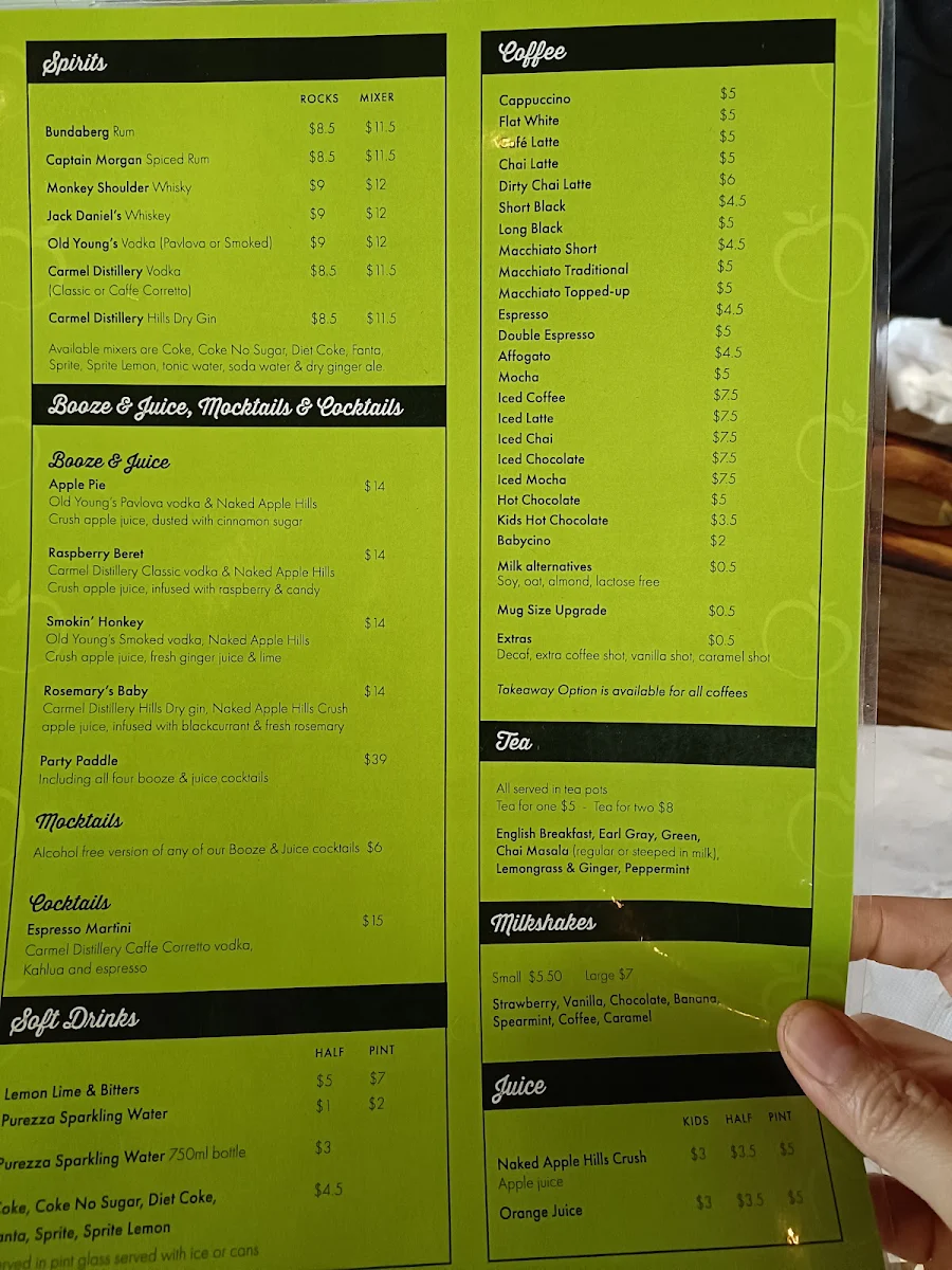 Menu, Naked Apple Cider House