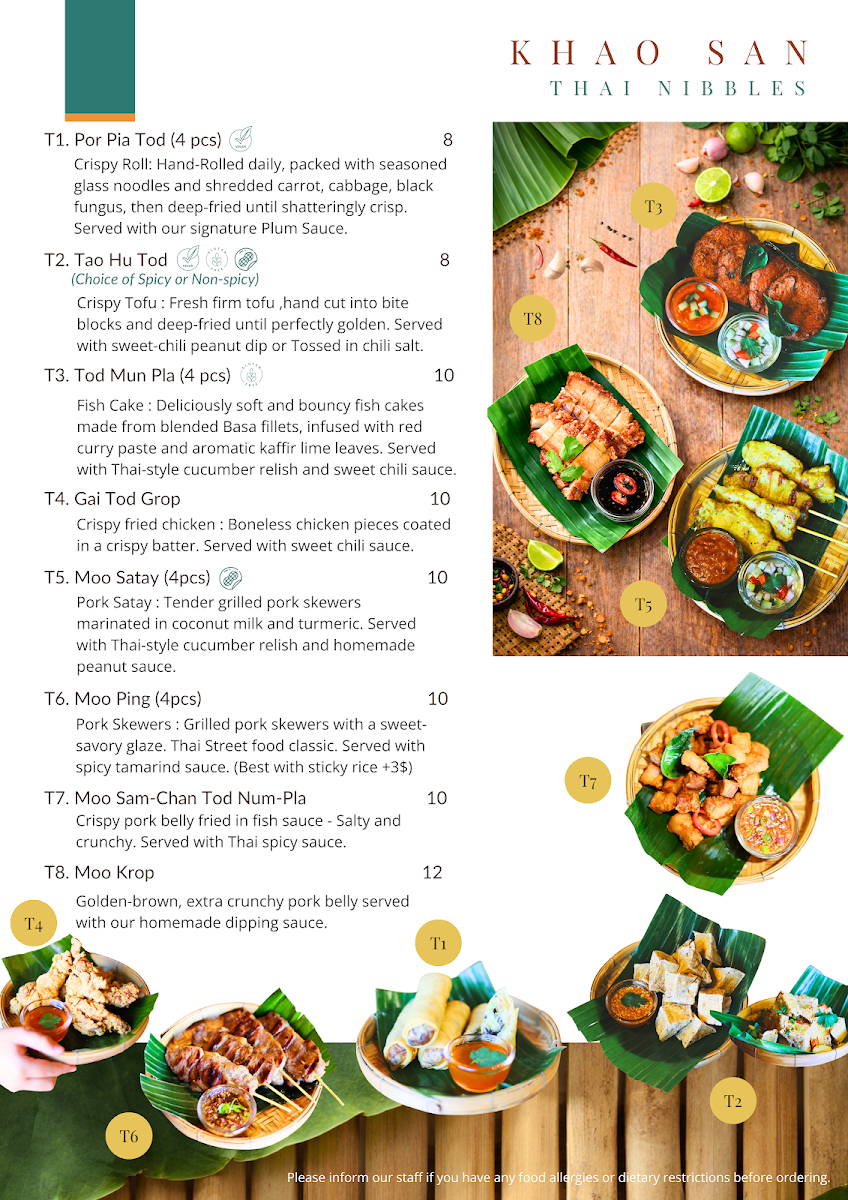 Menu, Khao San Thai Street Food