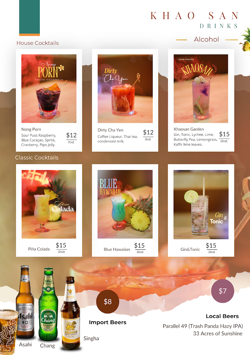 Menu, Khao San Thai Street Food