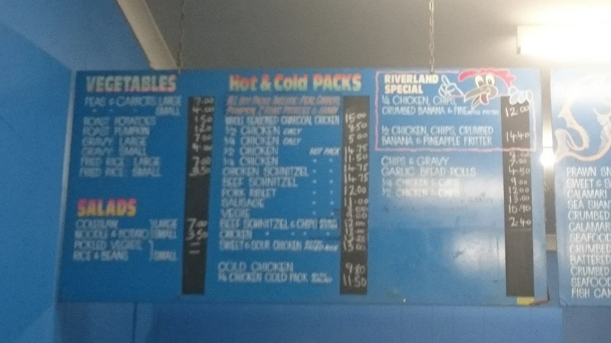 Menu, Renmark Charcoal Chicken