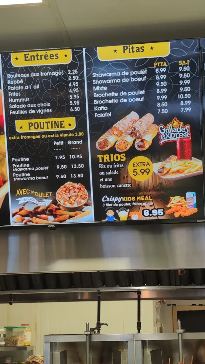 Menu, Grillades Express