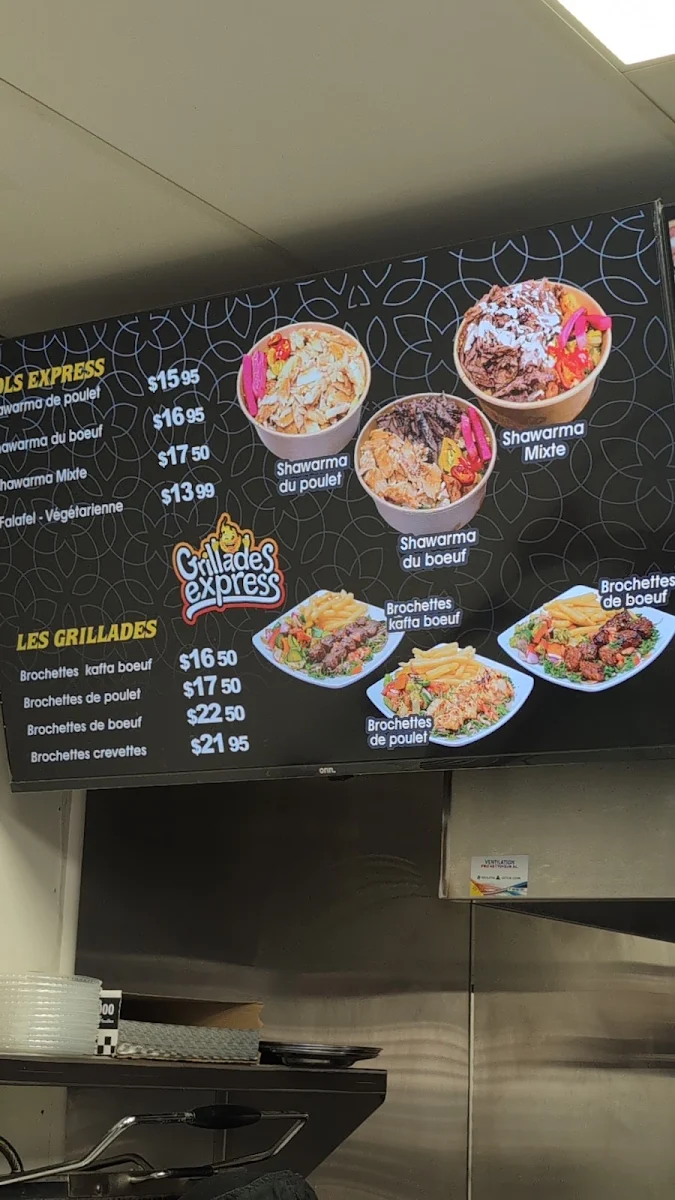 Menu, Grillades Express