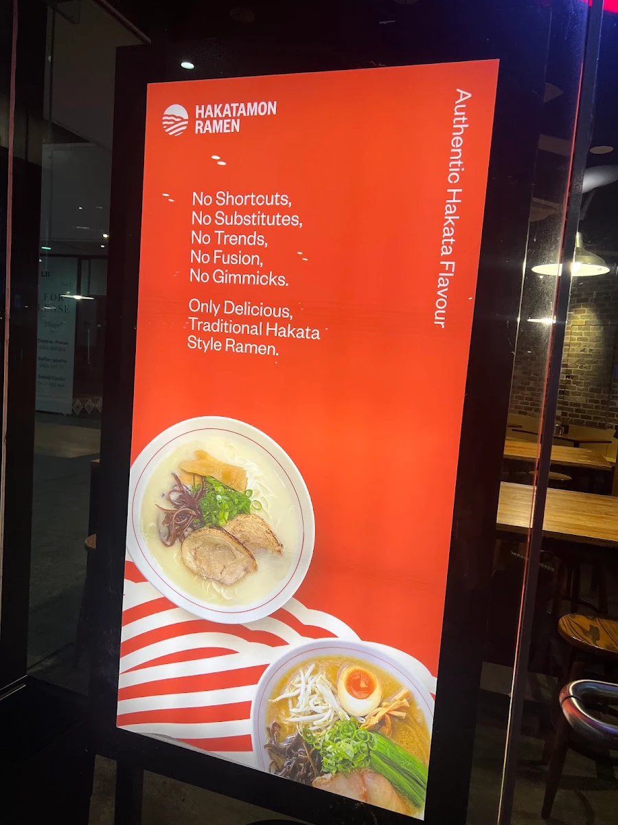 Menu, Hakatamon Ramen Chatswood
