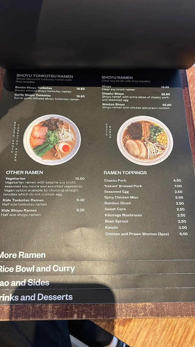 Menu, Hakatamon Ramen Chatswood