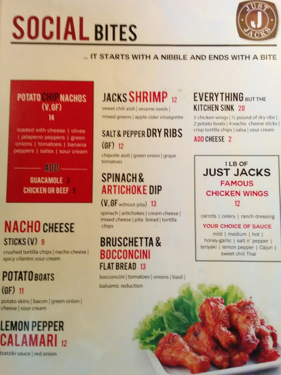 Menu, Just Jacks