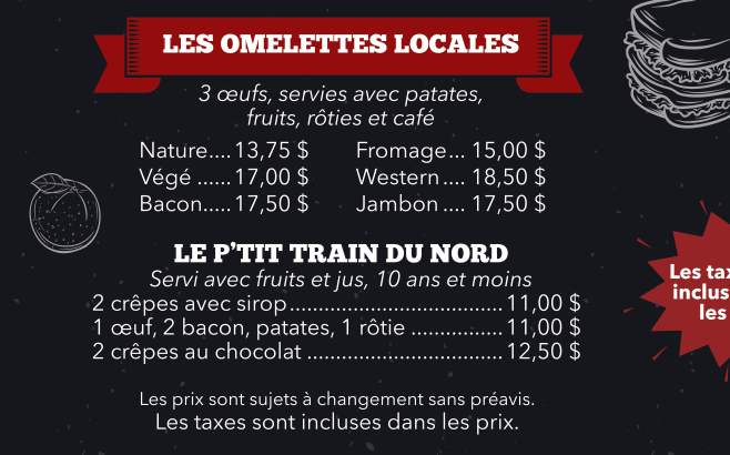 Menu, Resto Station 45