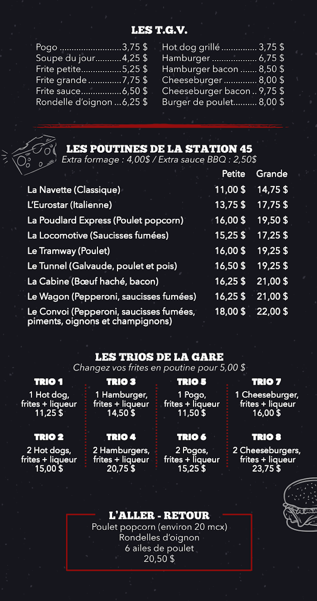 Menu, Resto Station 45