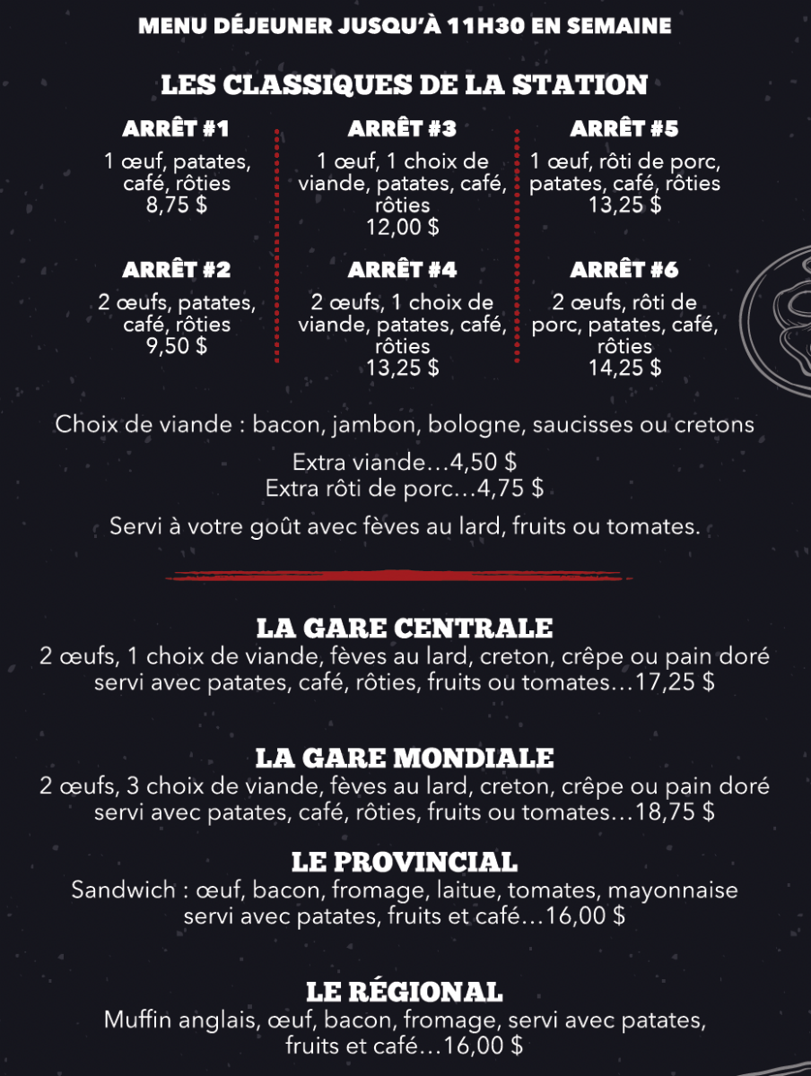 Menu, Resto Station 45