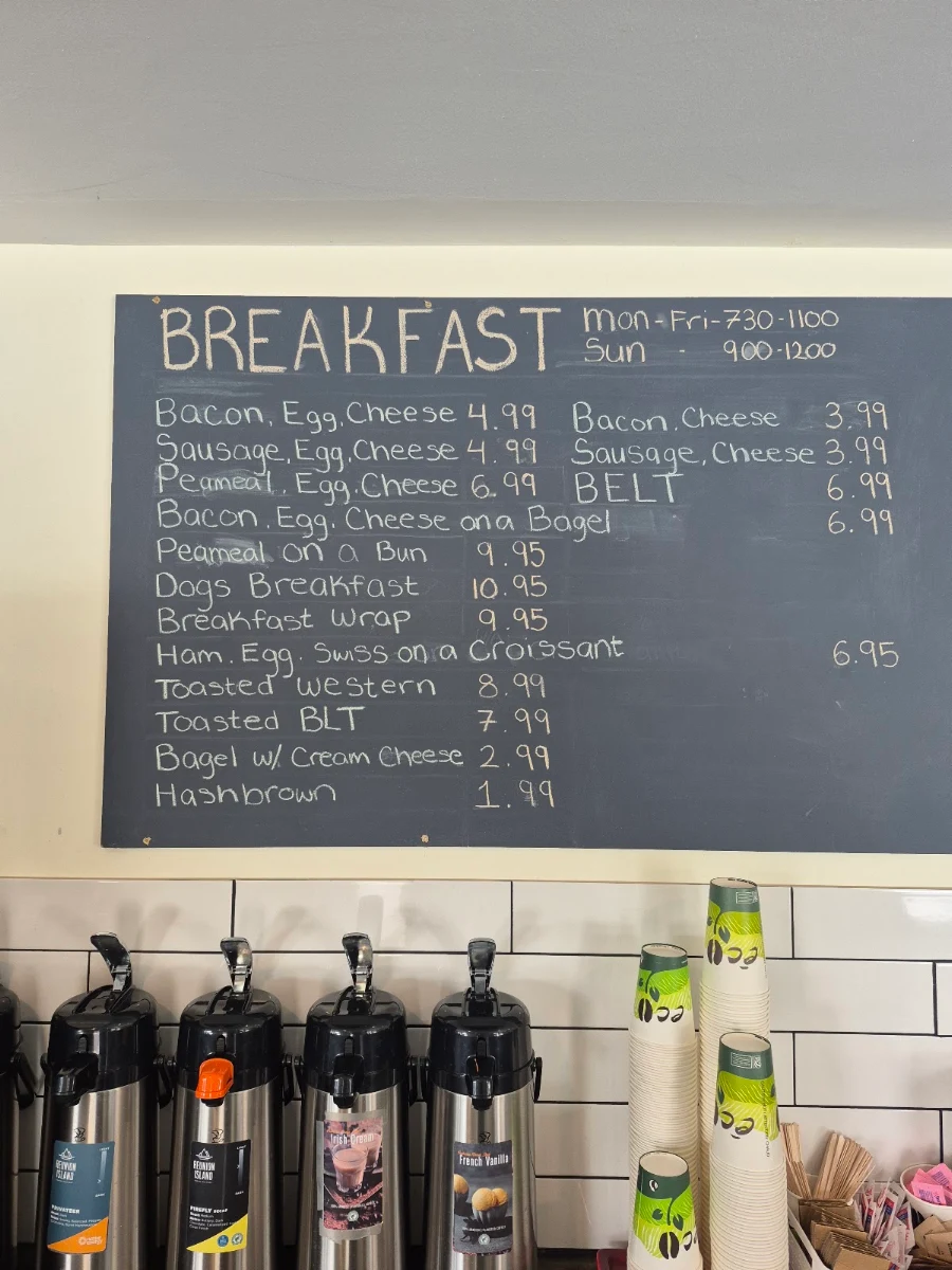 Menu, Tina Leigh's kitchen express