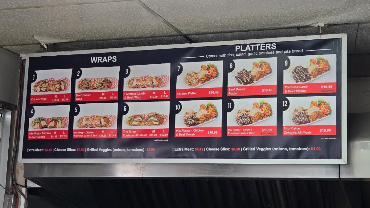 Menu, Shawarma Palace- 17 AVE SE