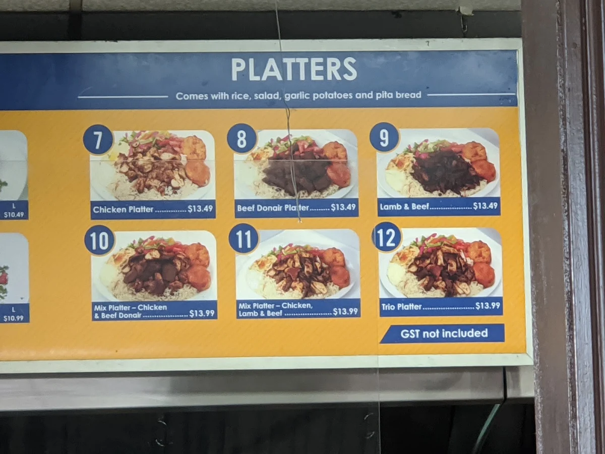 Menu, Shawarma Palace- 17 AVE SE