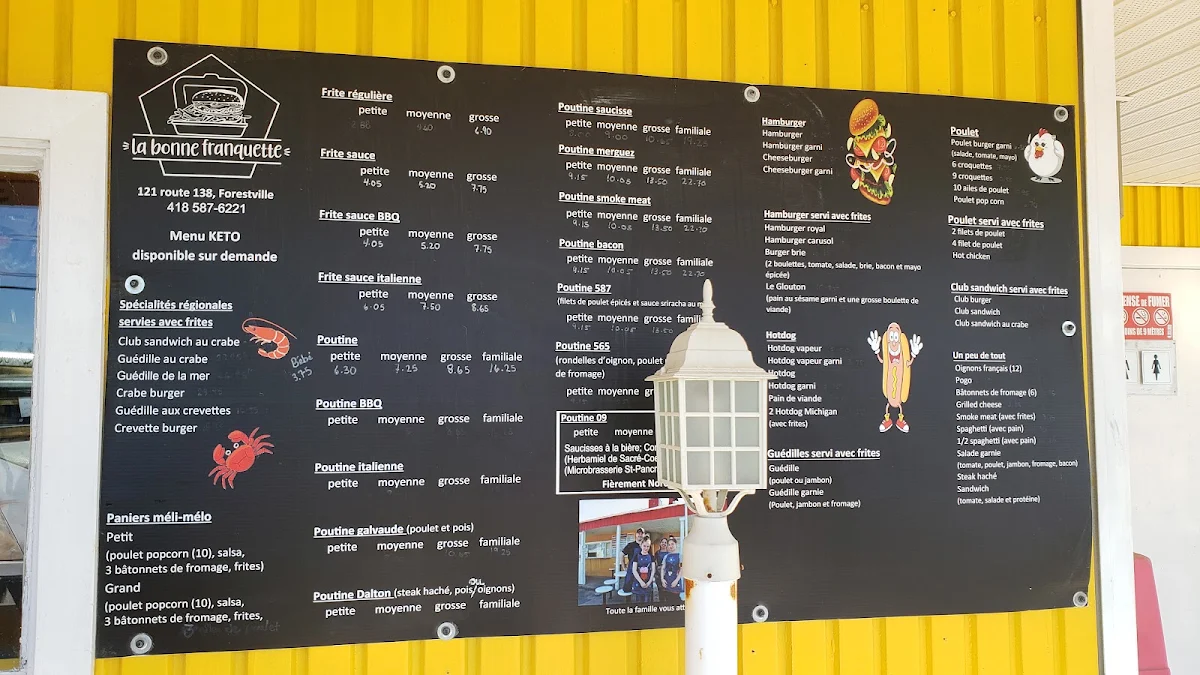 Menu, Cantine La Bonne Franquette