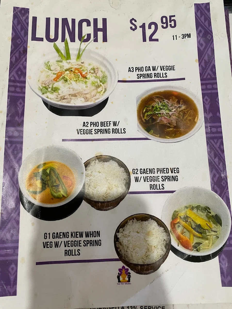 Menu, Viet Thai Kitchen
