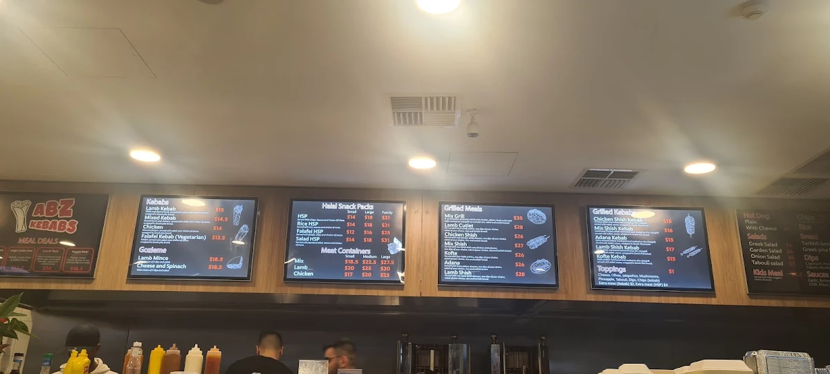 Menu, Abz Kebabs