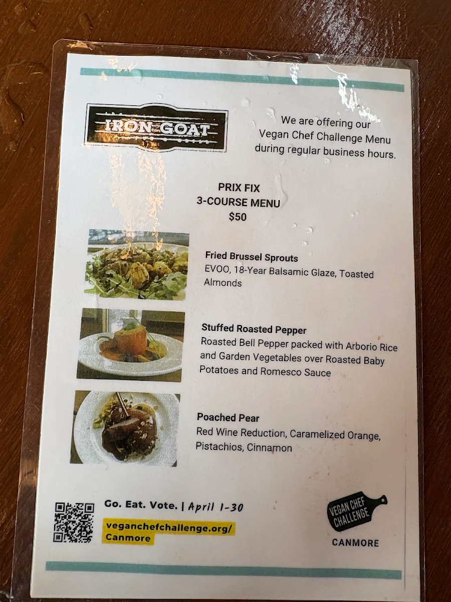 Menu, Iron Goat Pub & Grill