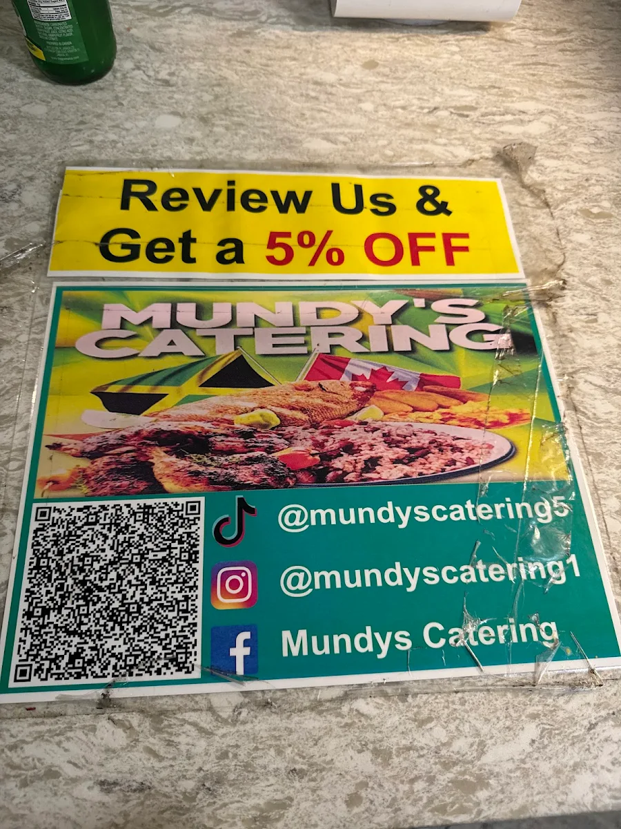 Menu, Mundys Catering