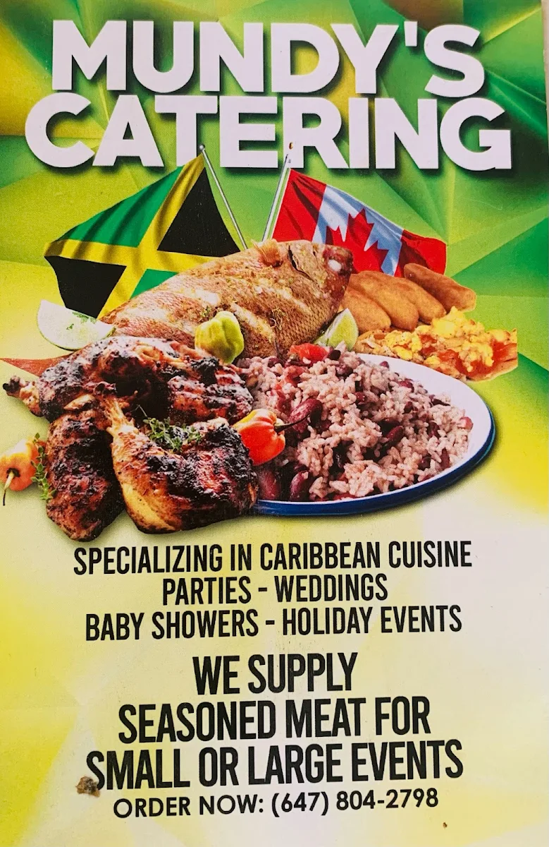 Menu, Mundys Catering