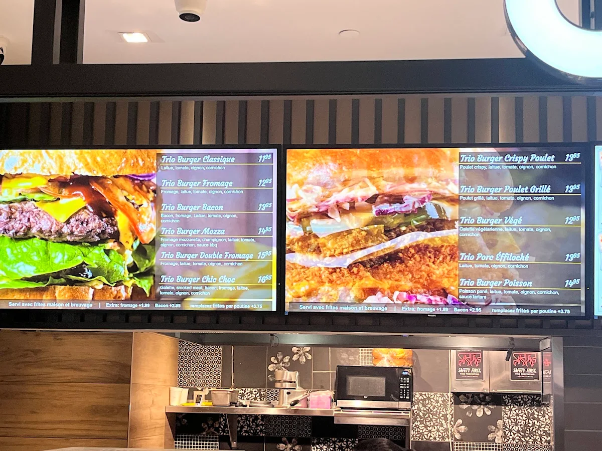 Menu, Chic Choc Burger