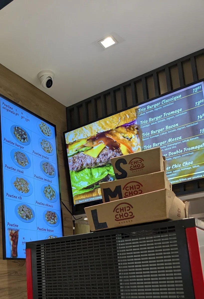Menu, Chic Choc Burger