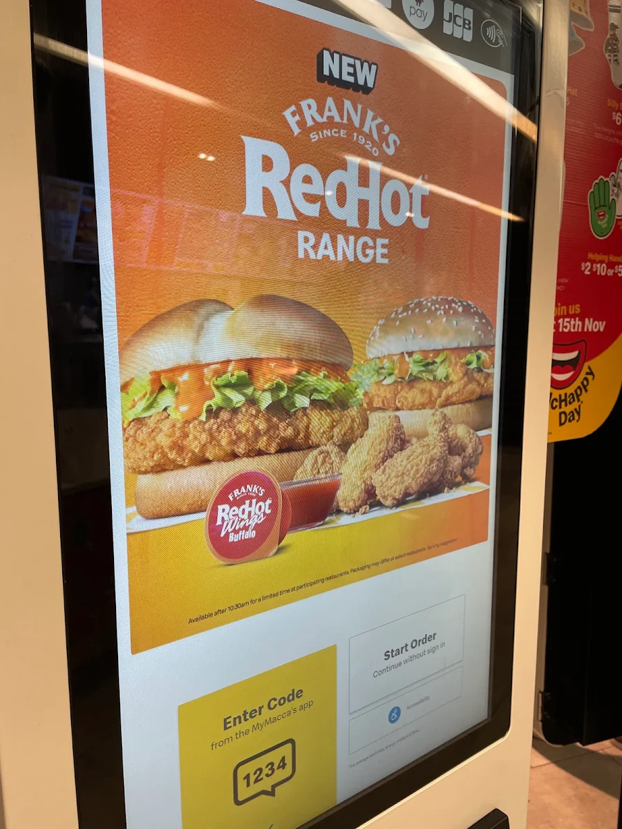 Menu, McDonald's Freshwater Place