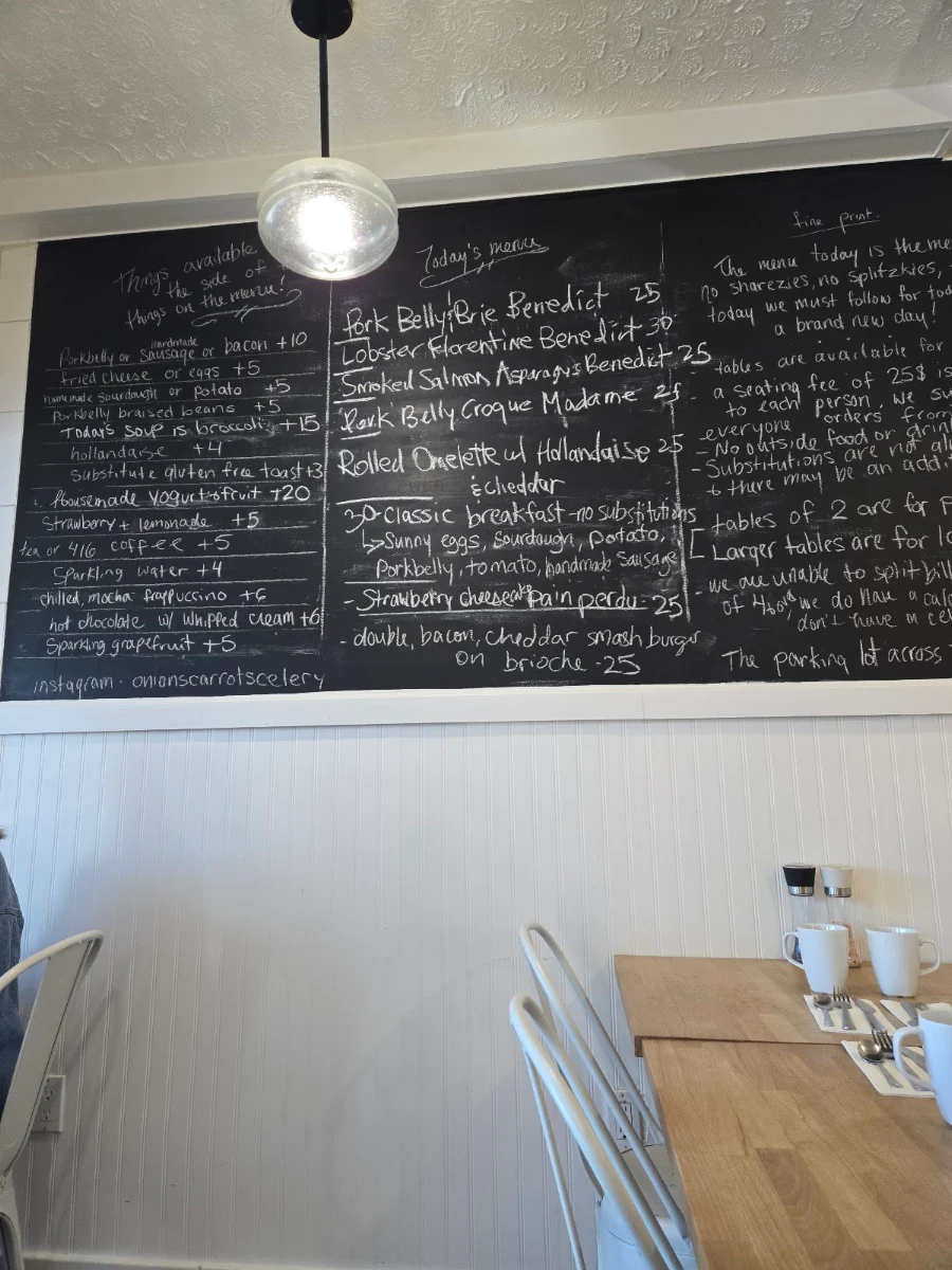 Menu, Bistro mirepoix