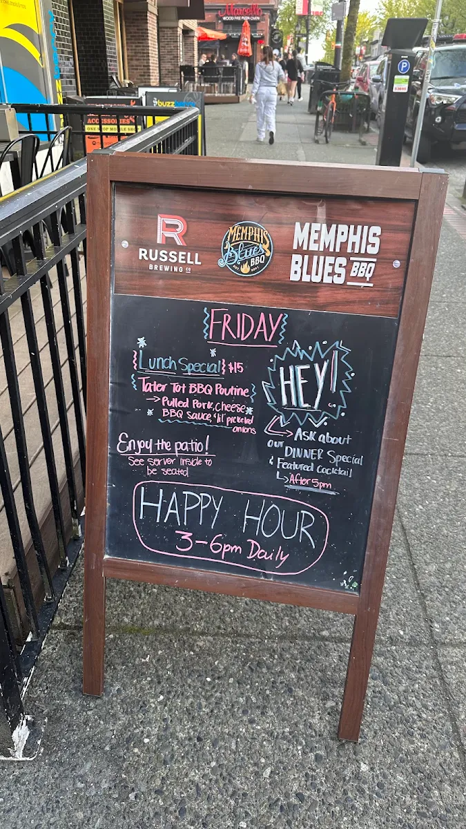 Menu, Memphis Blues Barbeque House
