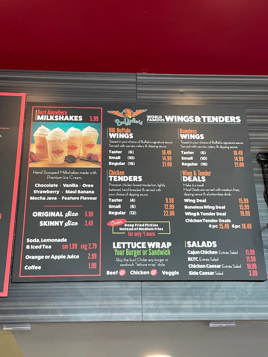 Menu, Fatburger Grandview Central
