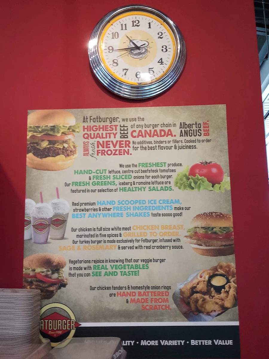 Menu, Fatburger Grandview Central