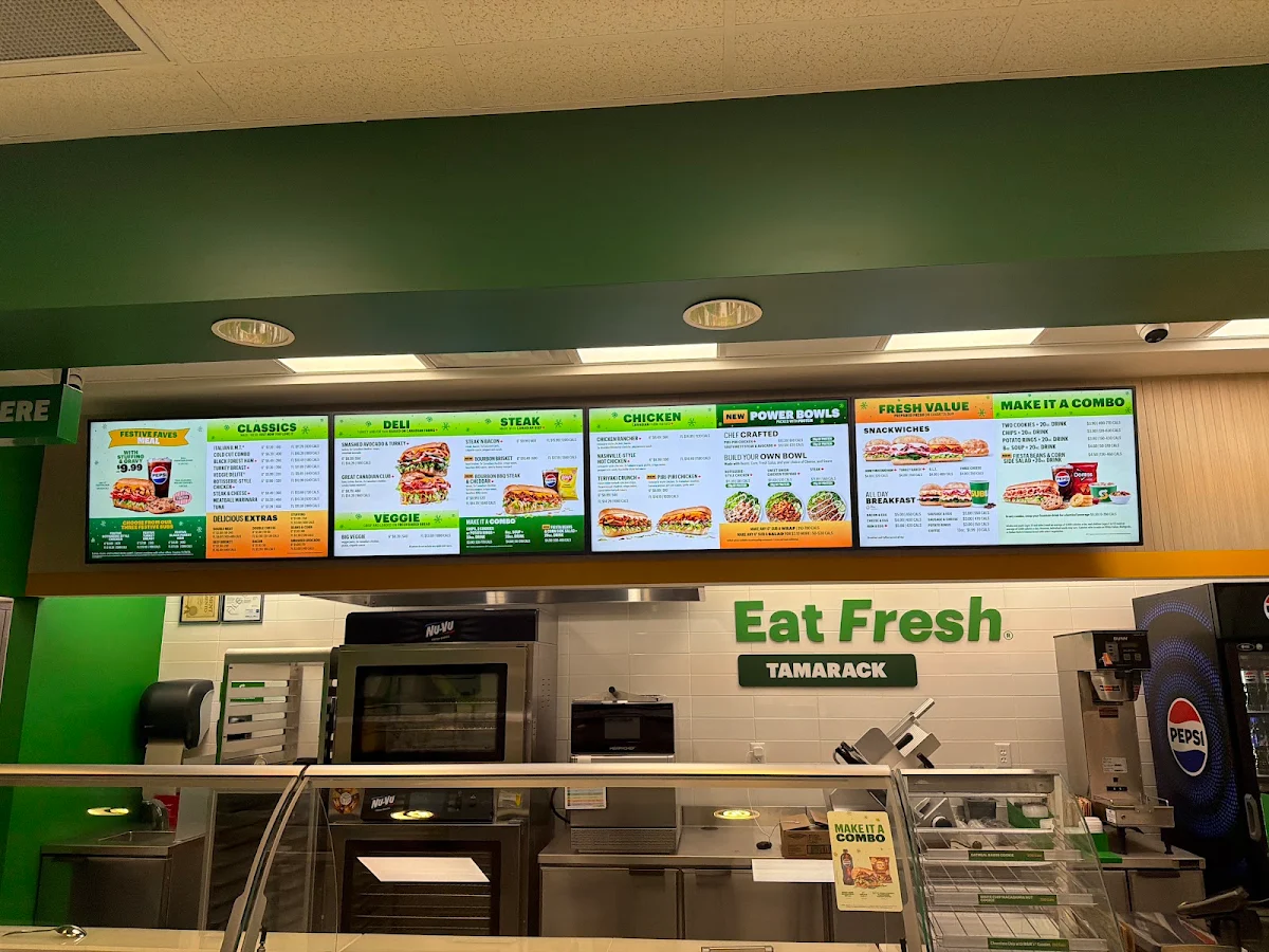 Menu, Subway